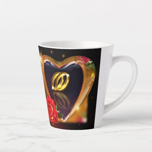 Ware Liefde Trouwdag Latte Mok (Rechts)