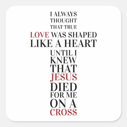 Ware liefde vierkante sticker (Voorkant)