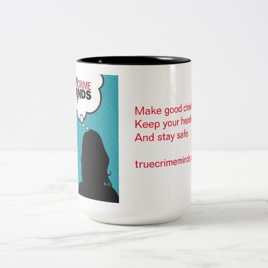 Ware misdaad op onze minds Podcast Coffee-Mok Tweekleurige Koffiemok (Center)