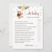 Ware of onware feiten Baby shower partij spel Kaar Kaart (Voorkant)