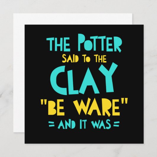 Ware Potter Pottery Ceramics Clay Artist Gift Kaart (Voorkant / Achterkant)
