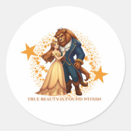 Ware schoonheid van binnen ronde sticker