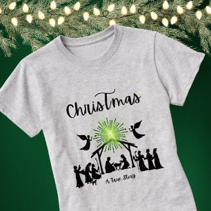 Ware verhaal Christelijke Kerstmis Geboorte Jesus T-shirt