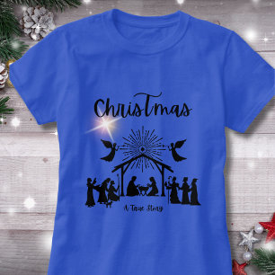 Ware verhaal Christelijke Kerstmis Geboorte Jesus T-shirt