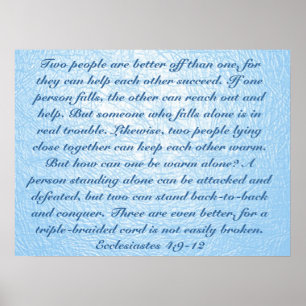 Ware vriend bible verse ecclesiastes 4:9-12 poster