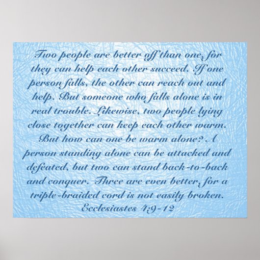 Ware vriend bible verse ecclesiastes 4:9-12 poster (Voorkant)