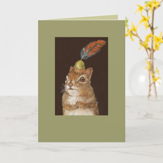 ware wuv - kaart met baby eekhoorn (Gele Bloem)