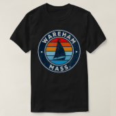 Wareham Massachusetts MA Sailboat Retro 70 T-shirt (Design voorkant)