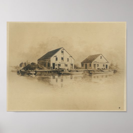 Warehouses Schuylkill River 1922 Print (Voorkant)