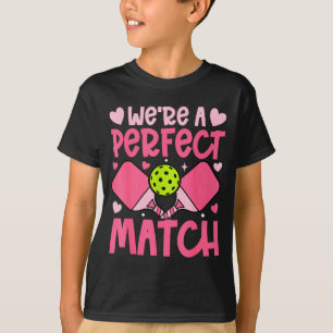 Waren Een Match Pickleball Koppel Paddle Hartjes V T-shirt