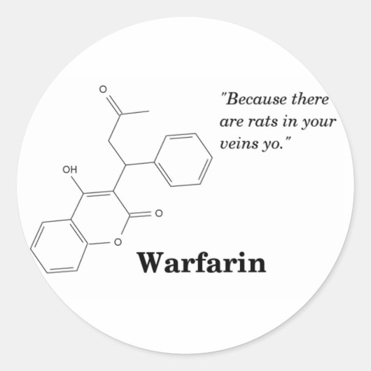 Warfarine (Blood Thinner) Ronde Sticker (Voorkant)