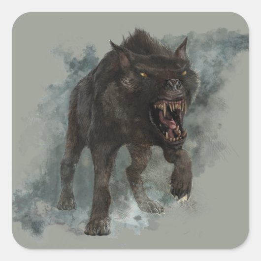 Warg Vierkante Sticker (Voorkant)