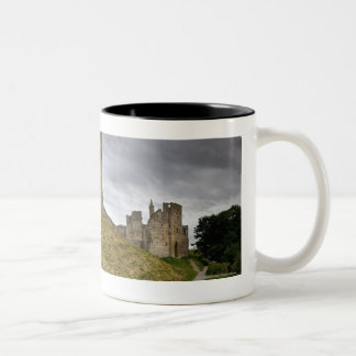 Warkworth Castle in Northumberland, Engeland Tweekleurige Koffiemok