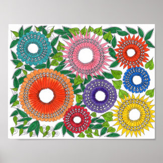 Warli Art Color poster