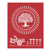 Warli Harmony : Poster de l'arbre de vie et de la 
