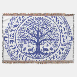 Warli-kunst Indiase Stam-illustratie | Minimalisti Deken