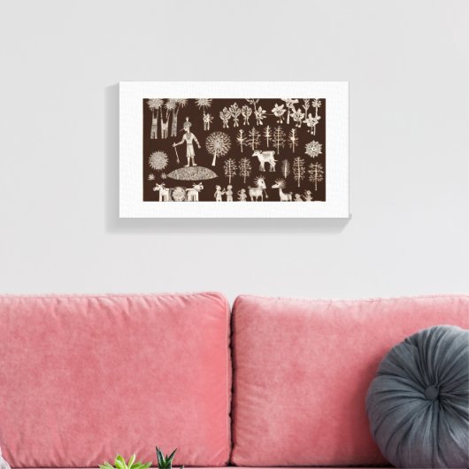Warli Paint Canvas (Insitu (Woonkamer))