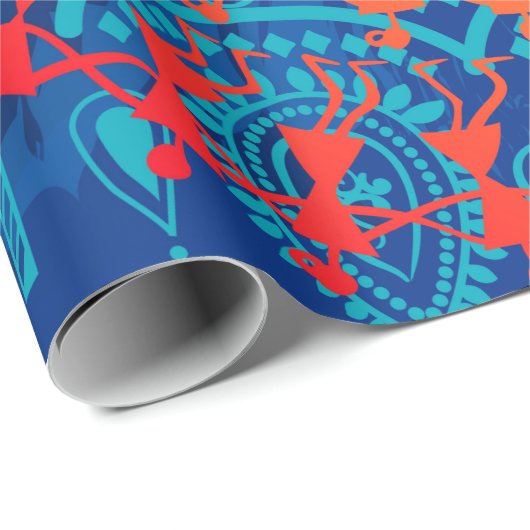 Warli schilderij - traditioneel getekend met de ha cadeaupapier (Rol Hoek)