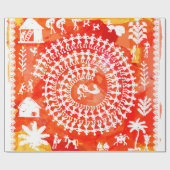 Warli schilderij - traditioneel getekend met de ha cadeaupapier (Vlak)