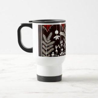Warli Tribale Levensboom-houten walart Reisbeker