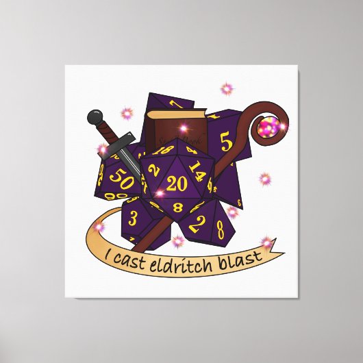 Warlock Dice Design Canvas Afdruk (Voorkant)