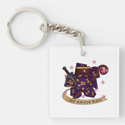 Warlock Dobbelsteen Ontwerp Sleutelhanger (voorkant)