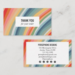 Warm aardse regenboog dank je strepen sociaal icoo visitekaartje