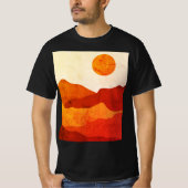 Warm Abstract Boho Woestijn Bergen Landschap  T-shirt (Voorkant)