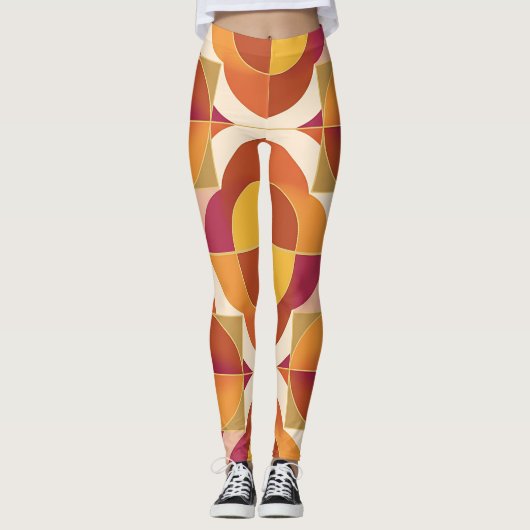 Warm Abstract Patterned Leggings (Voorkant)