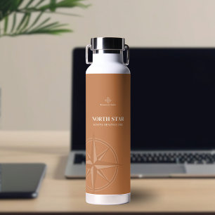 Warm Amber Kompas Mental Health Logo Waterfles