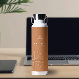 Warm Amber Kompas Mental Health Logo Waterfles