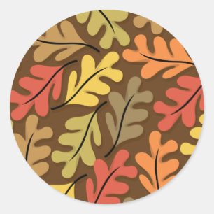 Warm Autumn Leaves Ronde Sticker