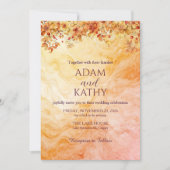 Warm Autumn Marble Wedding Invitation (Devant)