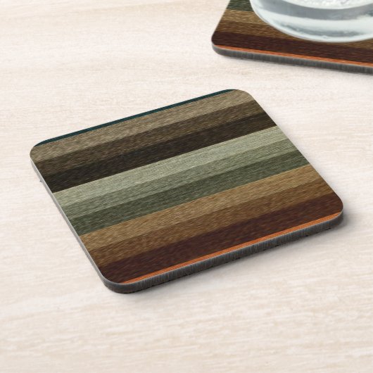  Warm Autumn Striped Pattern, Earth Tones Onderzetter (Linkerzijde)
