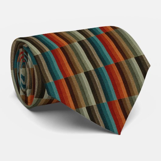 Warm Autumn Striped Pattern, Earth Tones Stropdas (Opgerold)