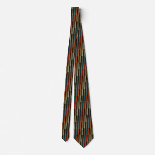 Warm Autumn Striped Pattern, Earth Tones Stropdas (Achterkant)