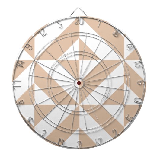 Warm Beige Geometric Deco Cube Patroon Dartbord (Voorkant)