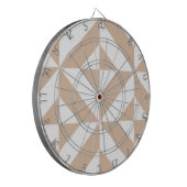 Warm Beige Geometric Deco Cube Patroon Dartbord (Voorkant Links)