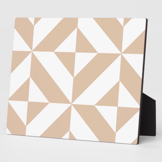 Warm Beige Geometric Deco Cube Patroon Fotoplaat (Zijkant)