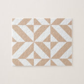Warm Beige Geometric Deco Cube Patroon Legpuzzel (Horizontaal)