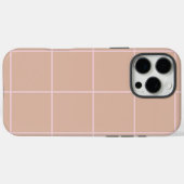 Warm Beige Grid Pattern Minimal Soft Check Design Case-Mate iPhone Case (Achterkant (horizontaal))