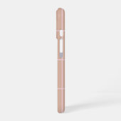 Warm Beige Grid Pattern Minimal Soft Check Design iPhone 16 Hoesje (Linkerkant)