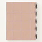 Warm Beige Grid Pattern Minimal Soft Check Design Notitieboek (Achterkant)