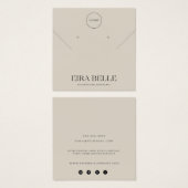 Warm Beige Minimalistische Oorbellen Display Kaart (Voorkant /achterkant)