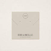 Warm Beige Minimalistische Oorbellen Display Kaart (Voorkant)