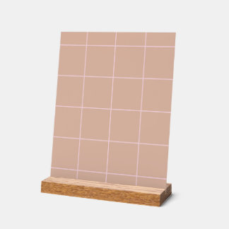Warm Beige Rasterpatroon Minimalistisch Zachte Sch Acryl Bord