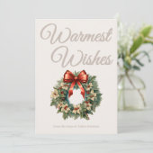 Warm Beige Script Christmas Card Feestdagenkaart (Staand voorkant)