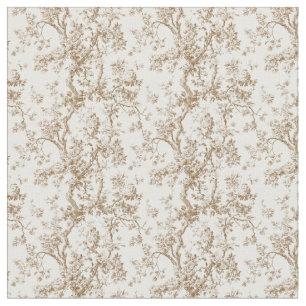 Warm beige toilet met Rozen en draaiende takken Stof