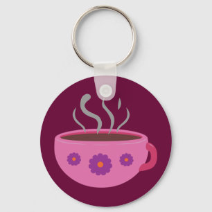 Warm bekertje koffie sleutelhanger