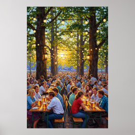 Warm bier tuin vibes poster